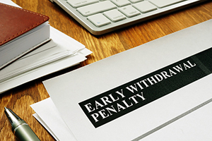 a photo of paperwork that says early withdrawal penalty